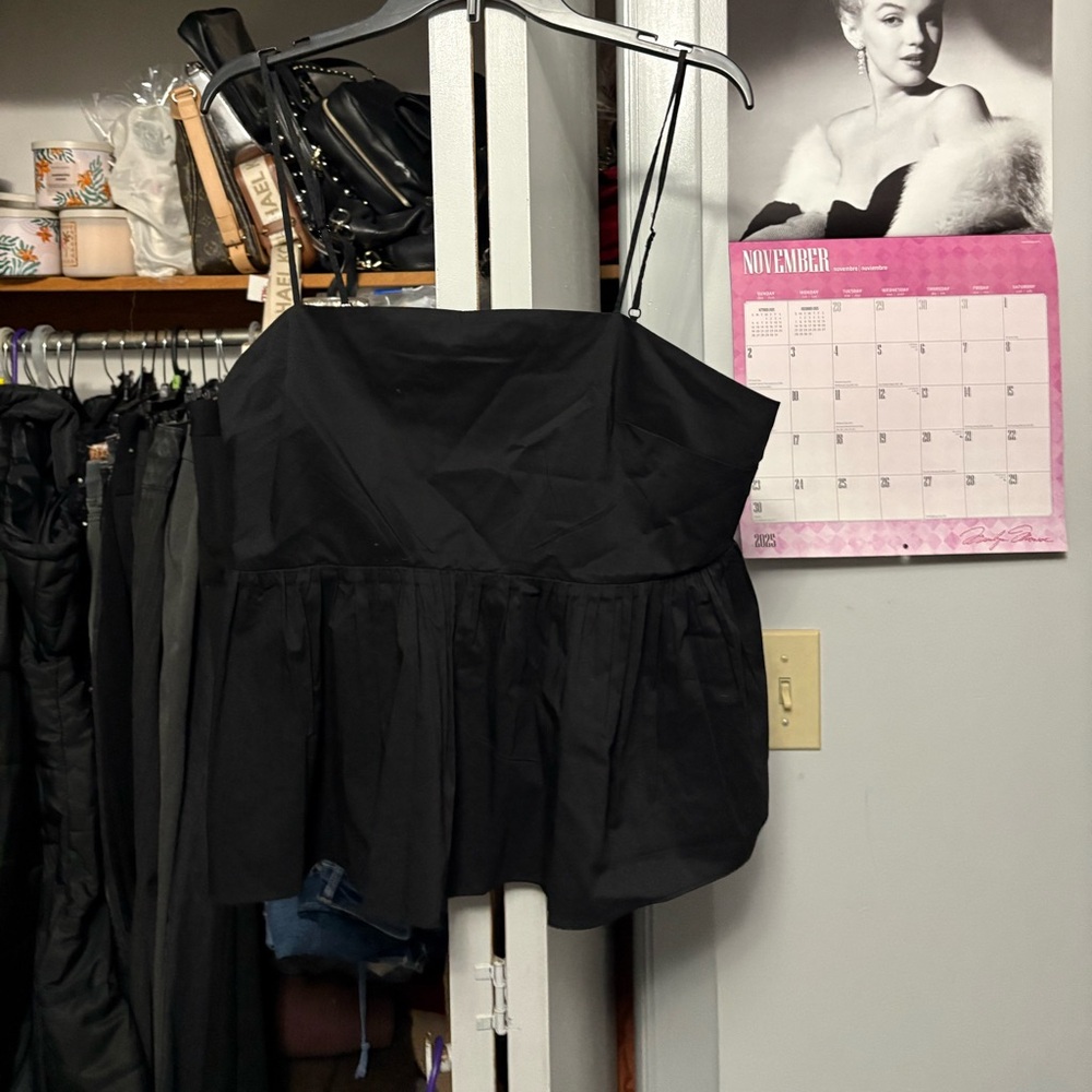 Express Black Smocked Top